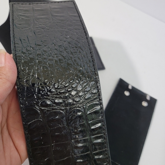 MNG Mango 43650397 99C 02 Black Elastic Wide Belt L 30.5" W 4" - Picture 3 of 10